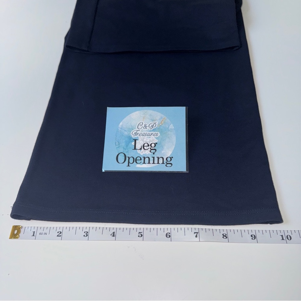 J.Jill Wearever Navy Blue Wide Leg Pull‎ On Pants Size Large With Side Pockets - Picture 8 of 12